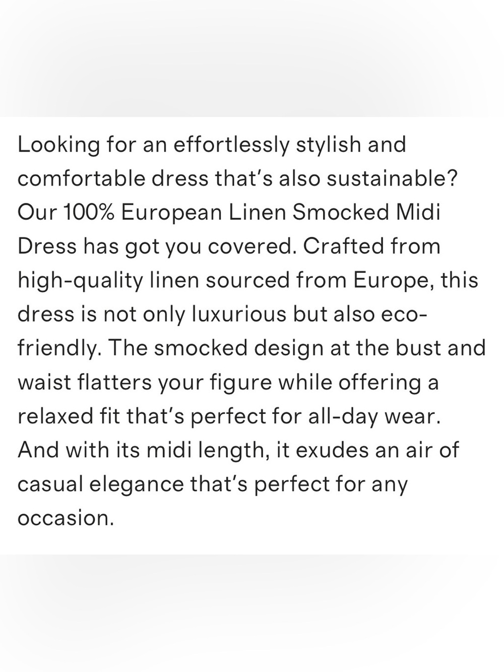 Quince 100% Linen Blue Pinstripe Smocked Midi Dress SMALL - Picture 12 of 15